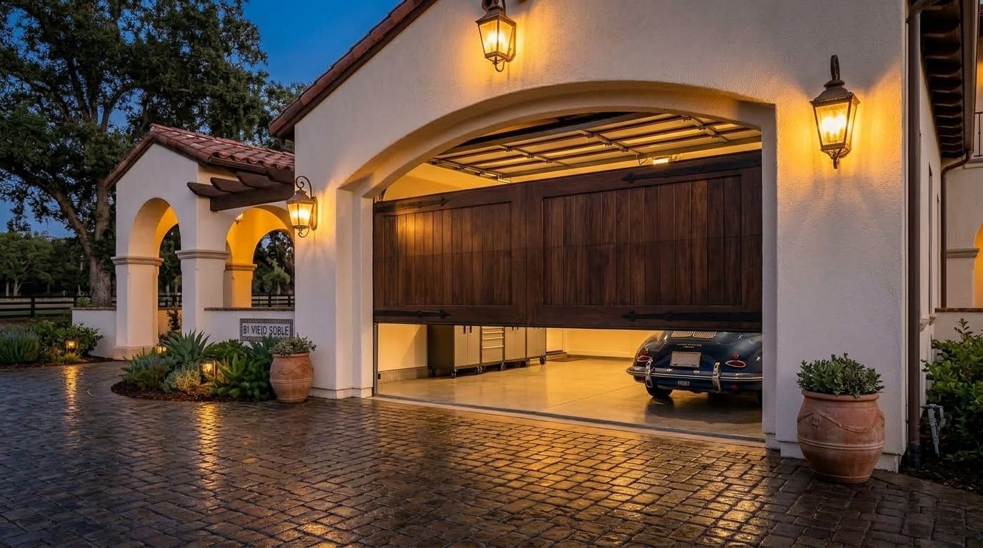 Sanchez Garage Door Service Garage Door Gliding Open Revealing Warm Illuminated Interior